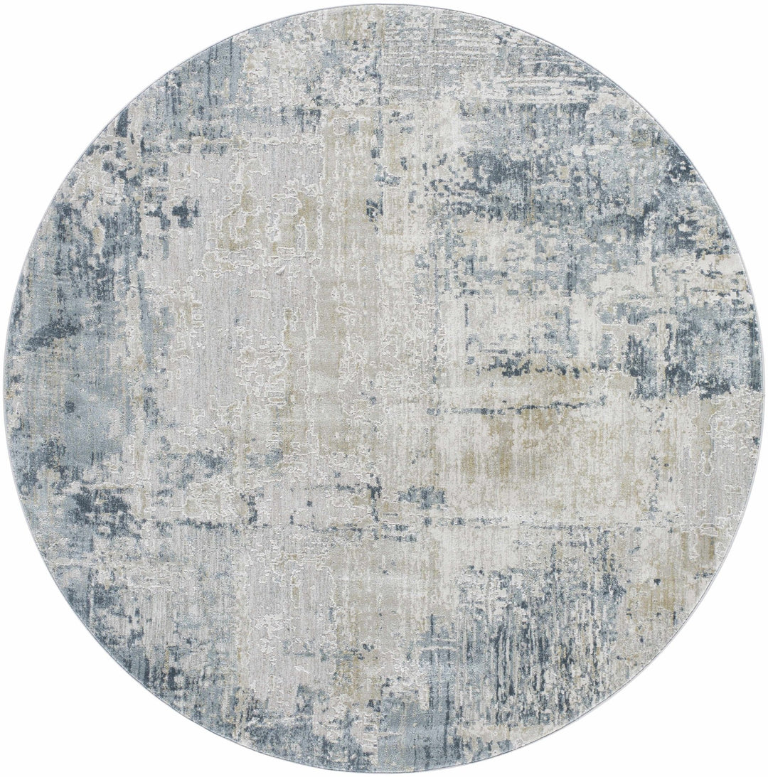 American Express Rug Contemporary Style Abstract Blue Area Rug