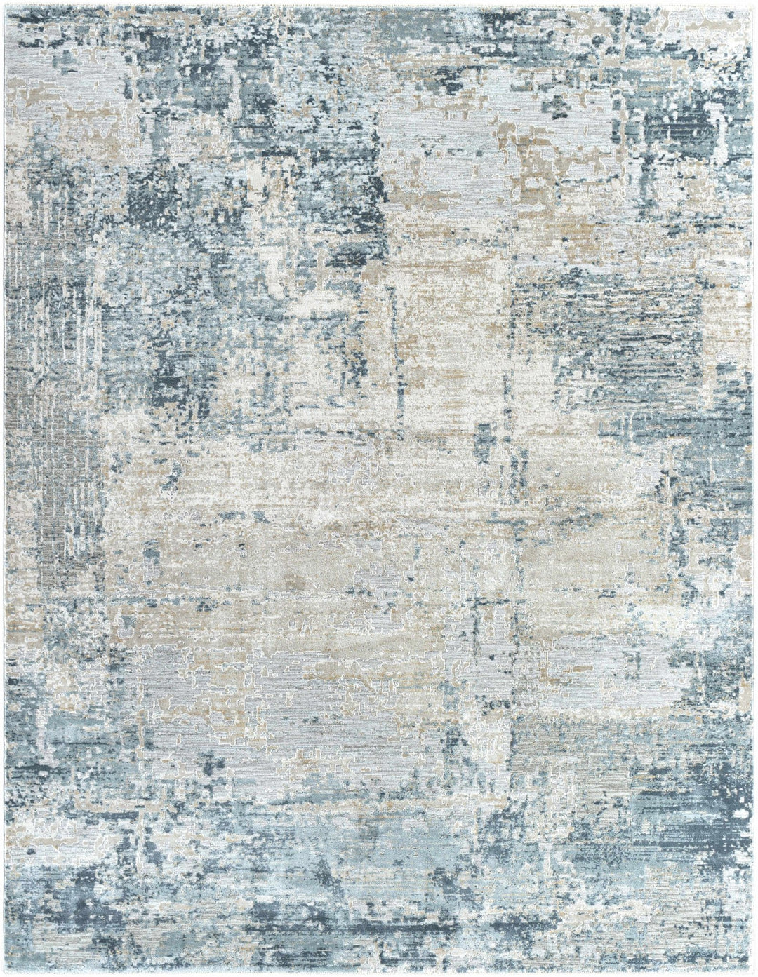 Abstract Blue Rug Pattern Contemporary Style Abstract Blue Area Rug