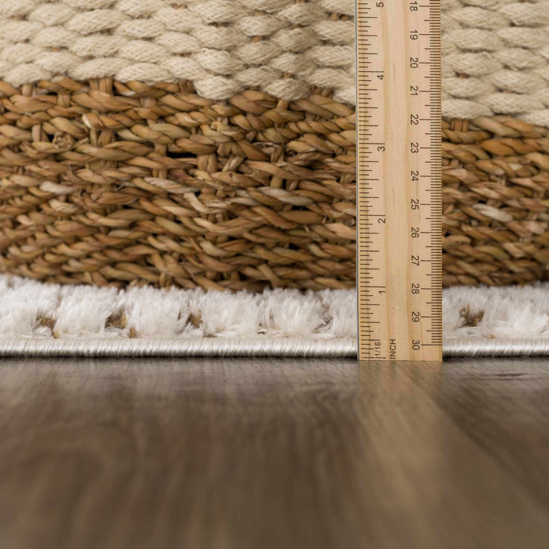 Contemporary Style Beige & Brown Area Rug - The Rug Decor