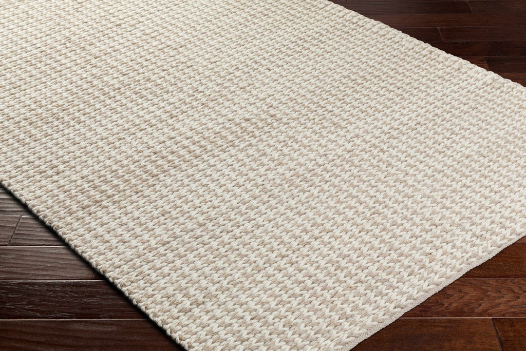 Contemporary Style Beige Hand Woven Wool Area Rug - The Rug Decor