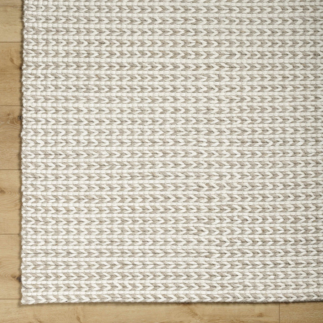 Contemporary Style Beige Hand Woven Wool Area Rug - The Rug Decor