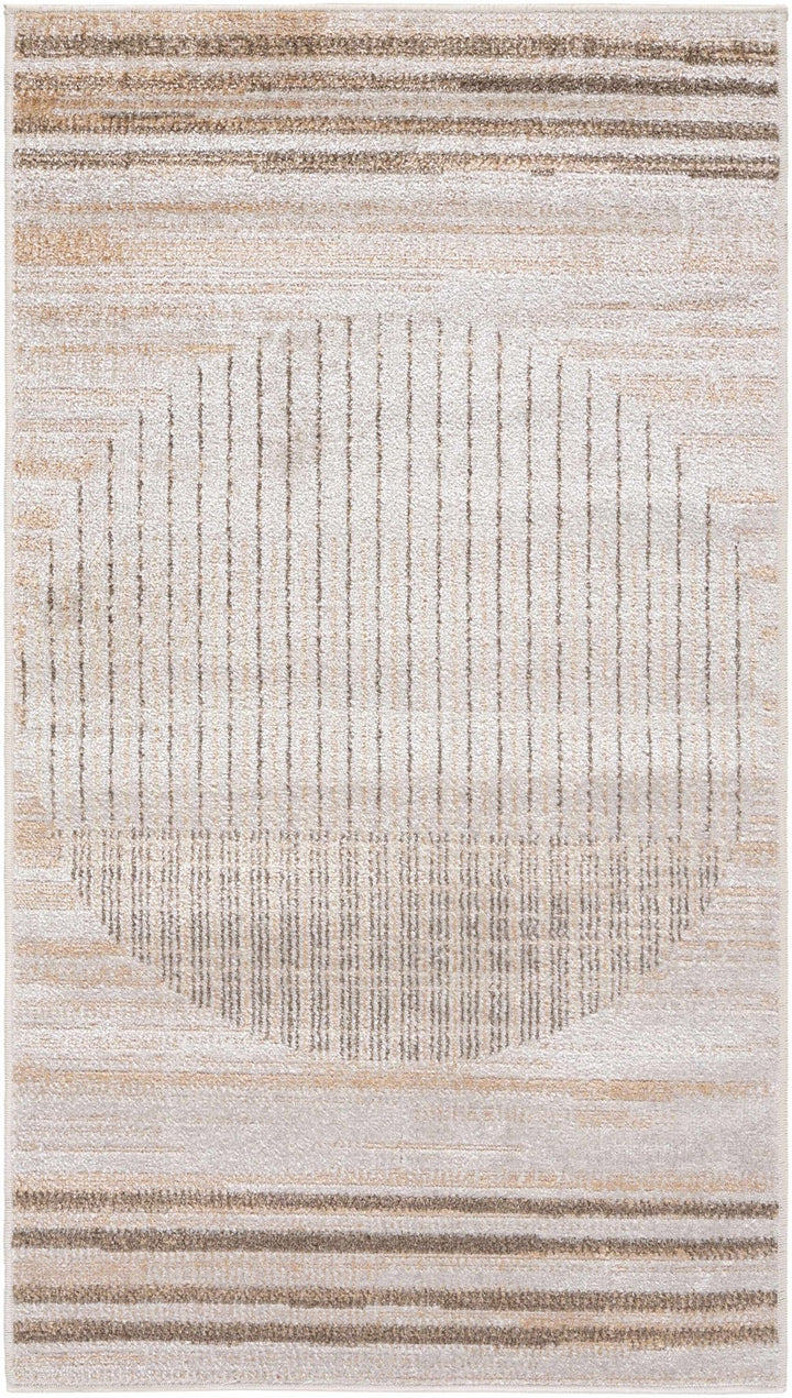 Contemporary Style Beige Washable Area Rug - The Rug Decor