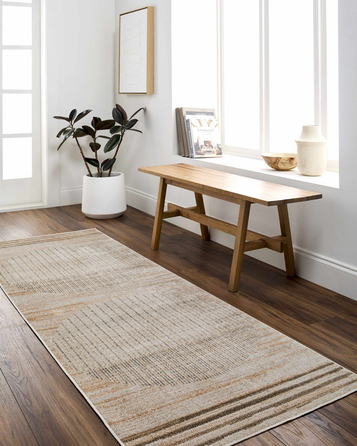 Contemporary Style Beige Washable Area Rug - The Rug Decor