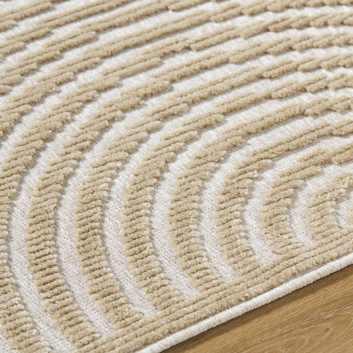 Contemporary Style Beige Washable Area Rug - The Rug Decor