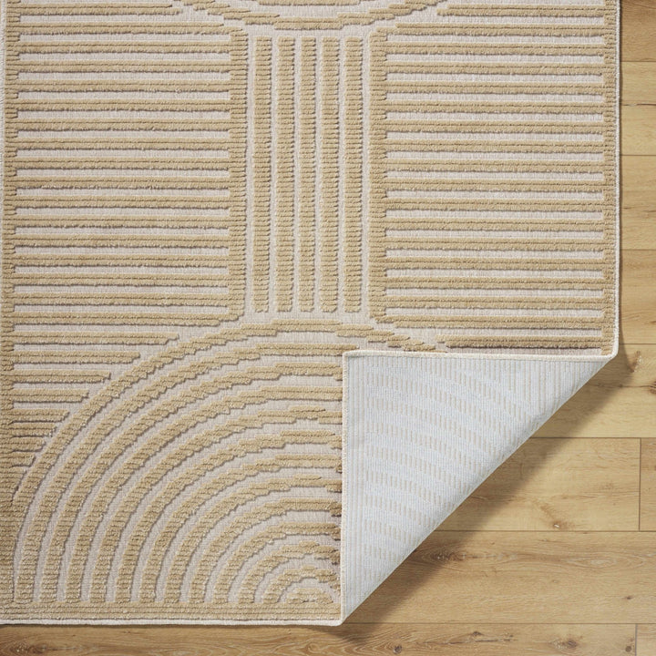 Contemporary Style Beige Washable Area Rug - The Rug Decor