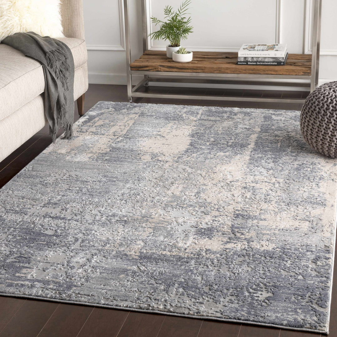 Contemporary Style Charcoal And Gray Machine Woven Rug - The Rug Decor
