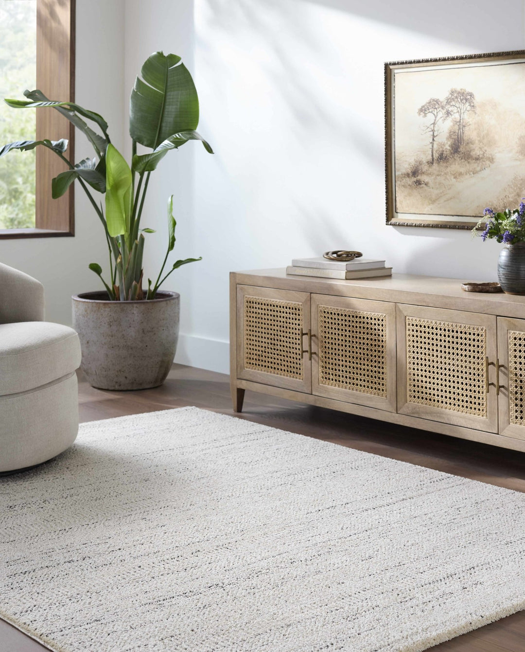 Contemporary Style Cream Machine Woven Area Rug - The Rug Decor