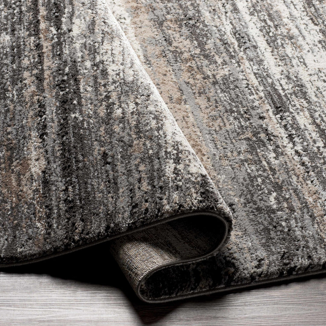 Contemporary Style Gray And Charcoal Machine Woven Area Rug - The Rug Decor
