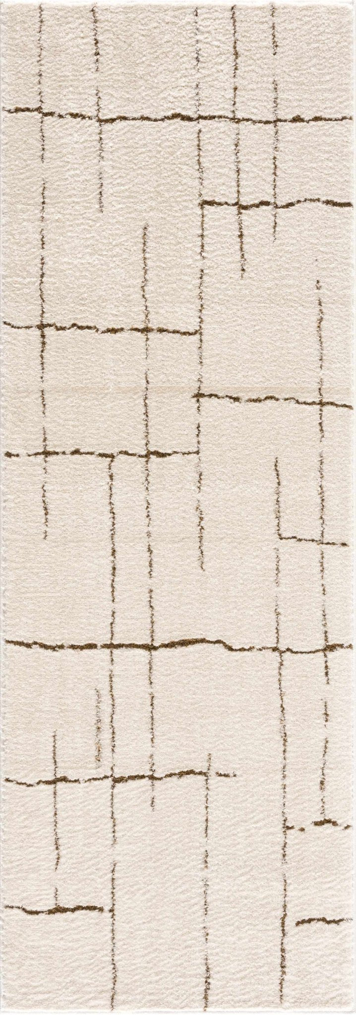 Contemporary Style Ivory & Brown Area Rug - The Rug Decor