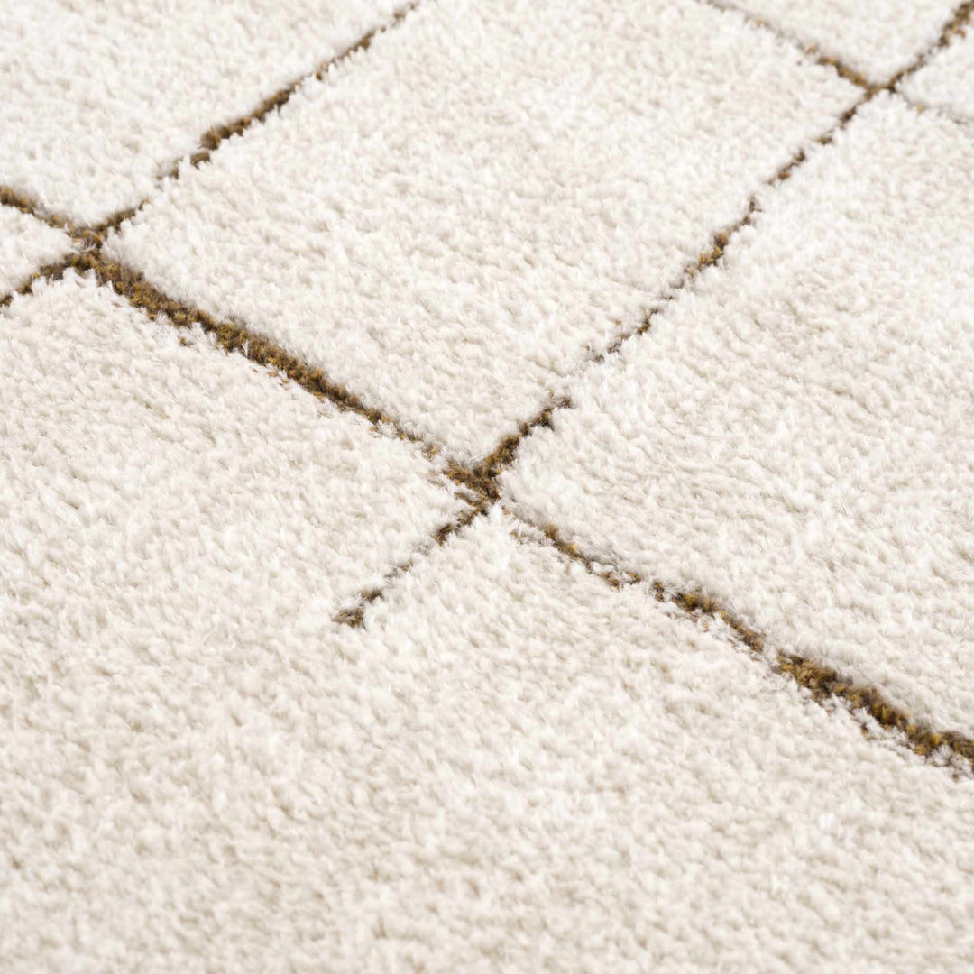 Contemporary Style Ivory & Brown Area Rug - The Rug Decor