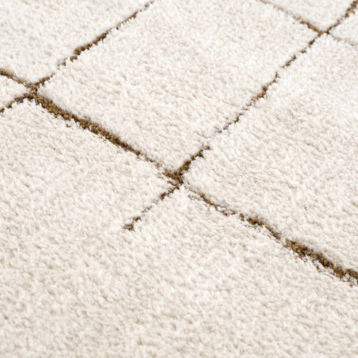 Contemporary Style Ivory & Brown Area Rug - The Rug Decor