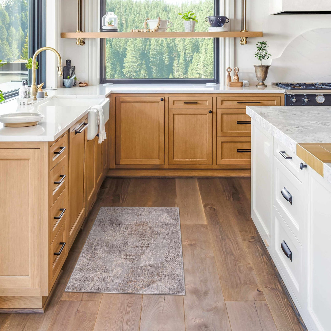 Contemporary Style Taupe Machine Woven Area Rug - The Rug Decor