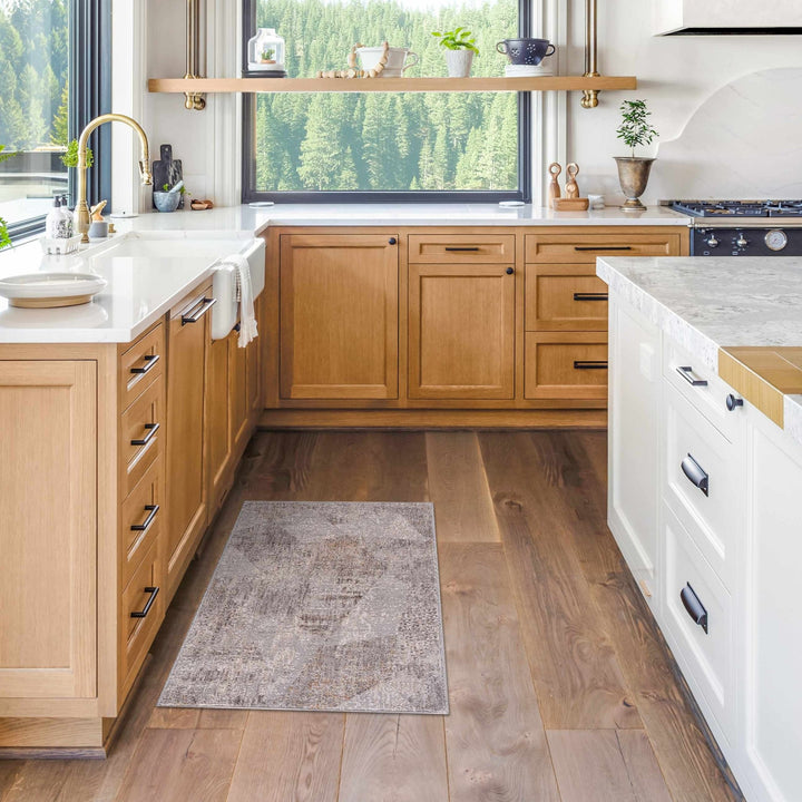 Contemporary Style Taupe Machine Woven Area Rug - The Rug Decor