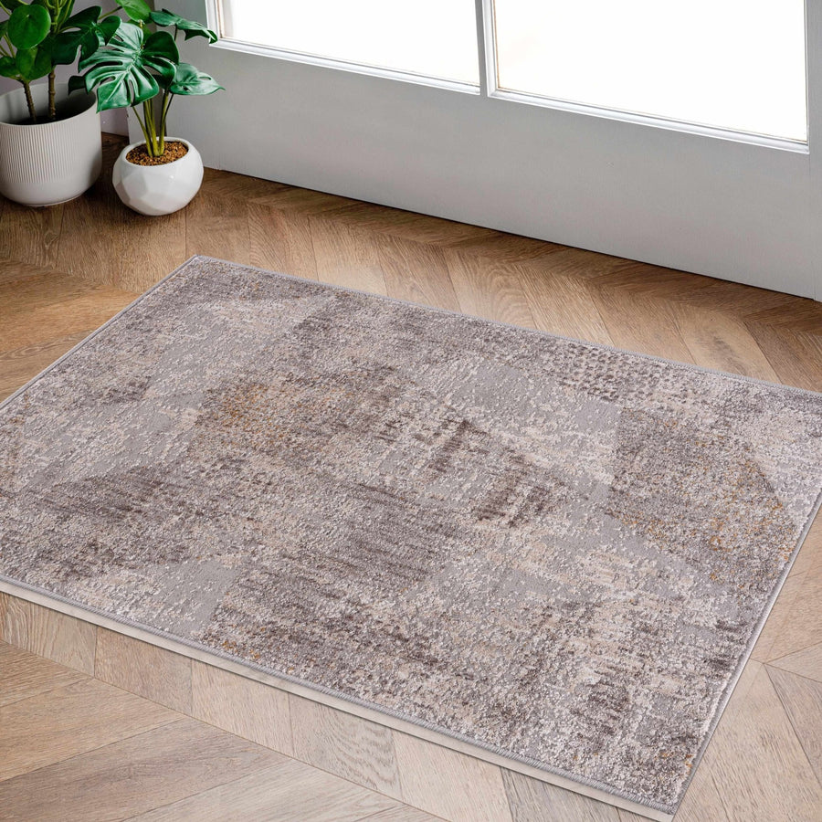 Contemporary Style Taupe Machine Woven Area Rug - The Rug Decor