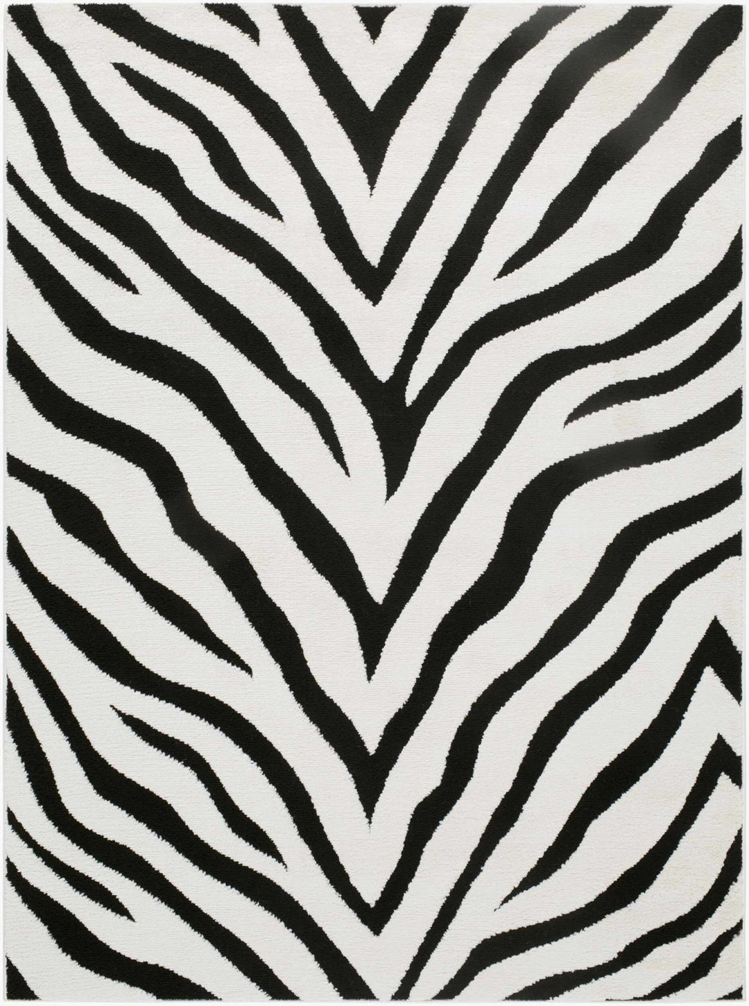 Contemporary Zebra Print White And Black Area Rug - The Rug Decor