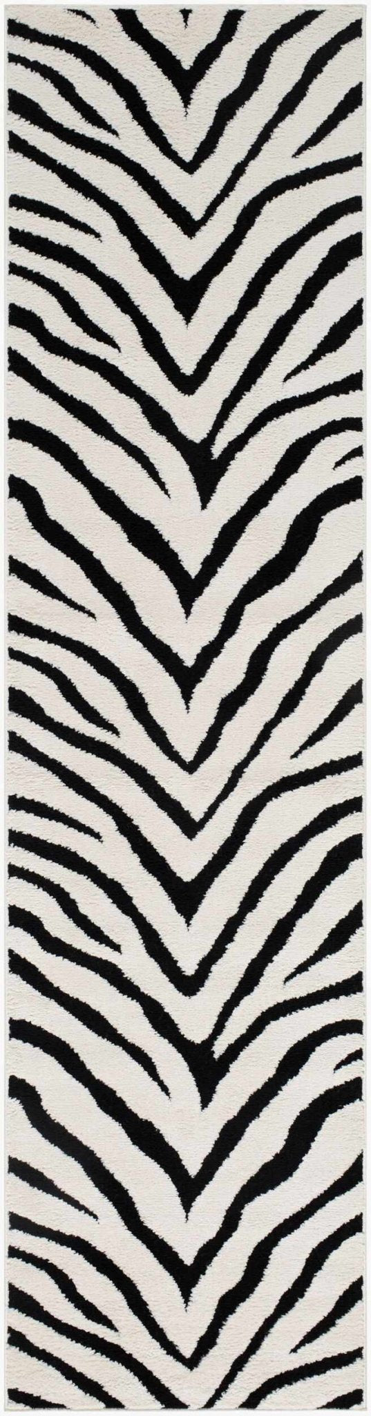 Contemporary Zebra Print White And Black Area Rug - The Rug Decor
