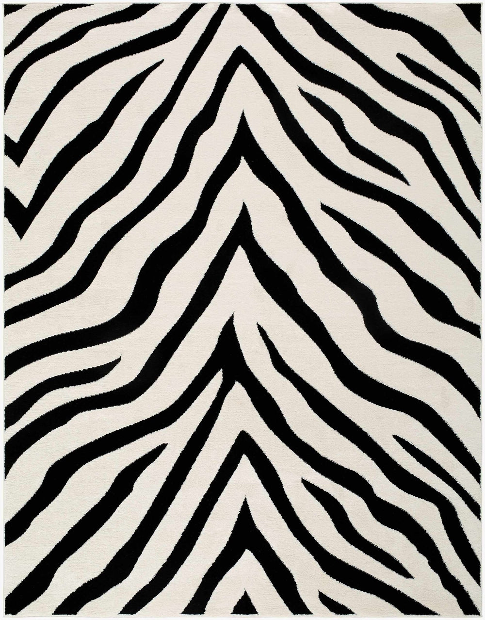 Contemporary Zebra Print White And Black Area Rug - The Rug Decor