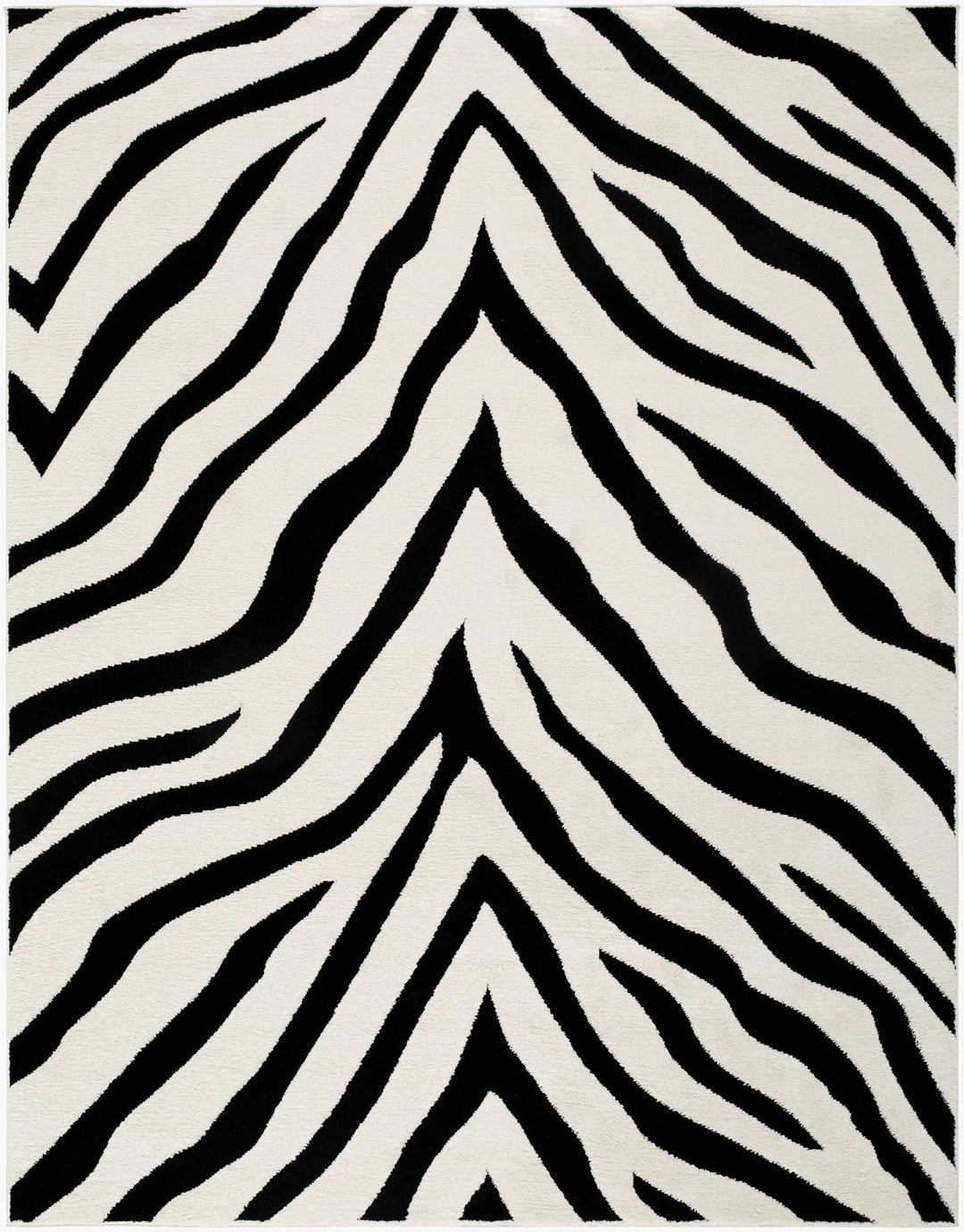 Contemporary Zebra Print White And Black Area Rug - The Rug Decor