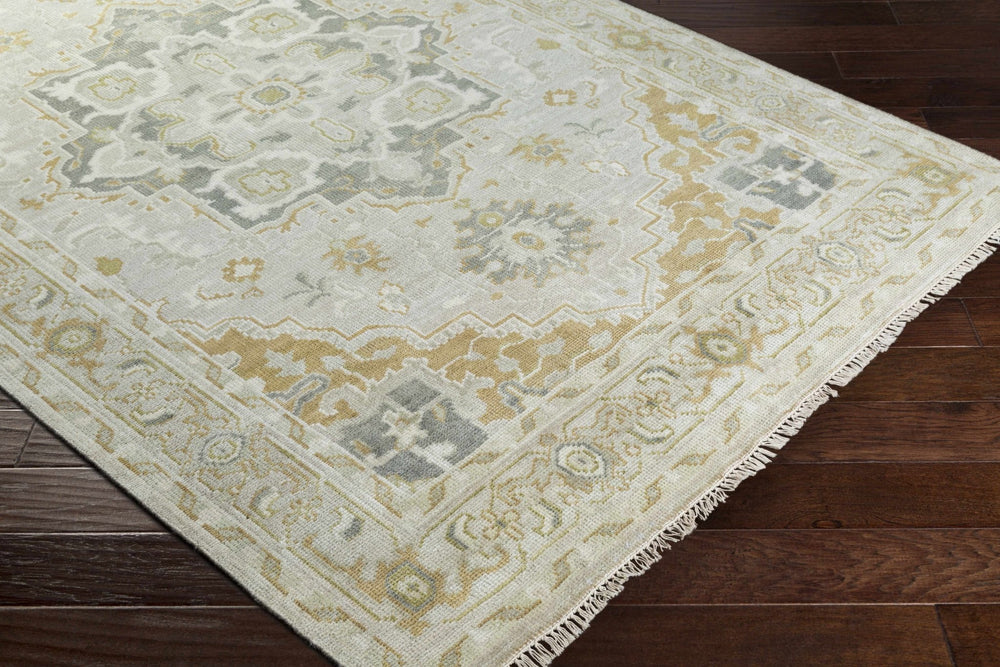 Convent Traditional Ivory And Gray Hand Knotted Wool Area Rug - The Rug Decor