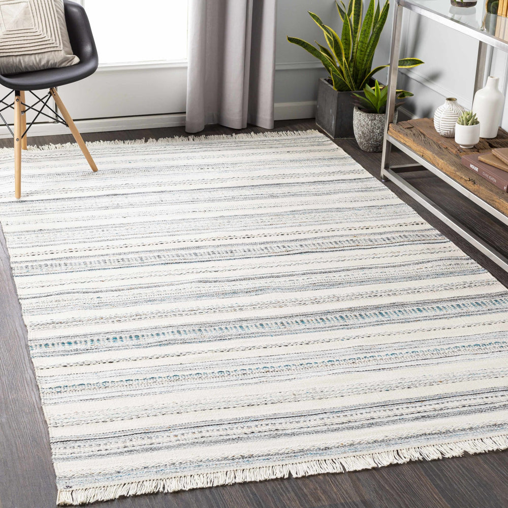 Coolbellup Modern Style Blue And Ivory Hand Woven Area Rug - The Rug Decor