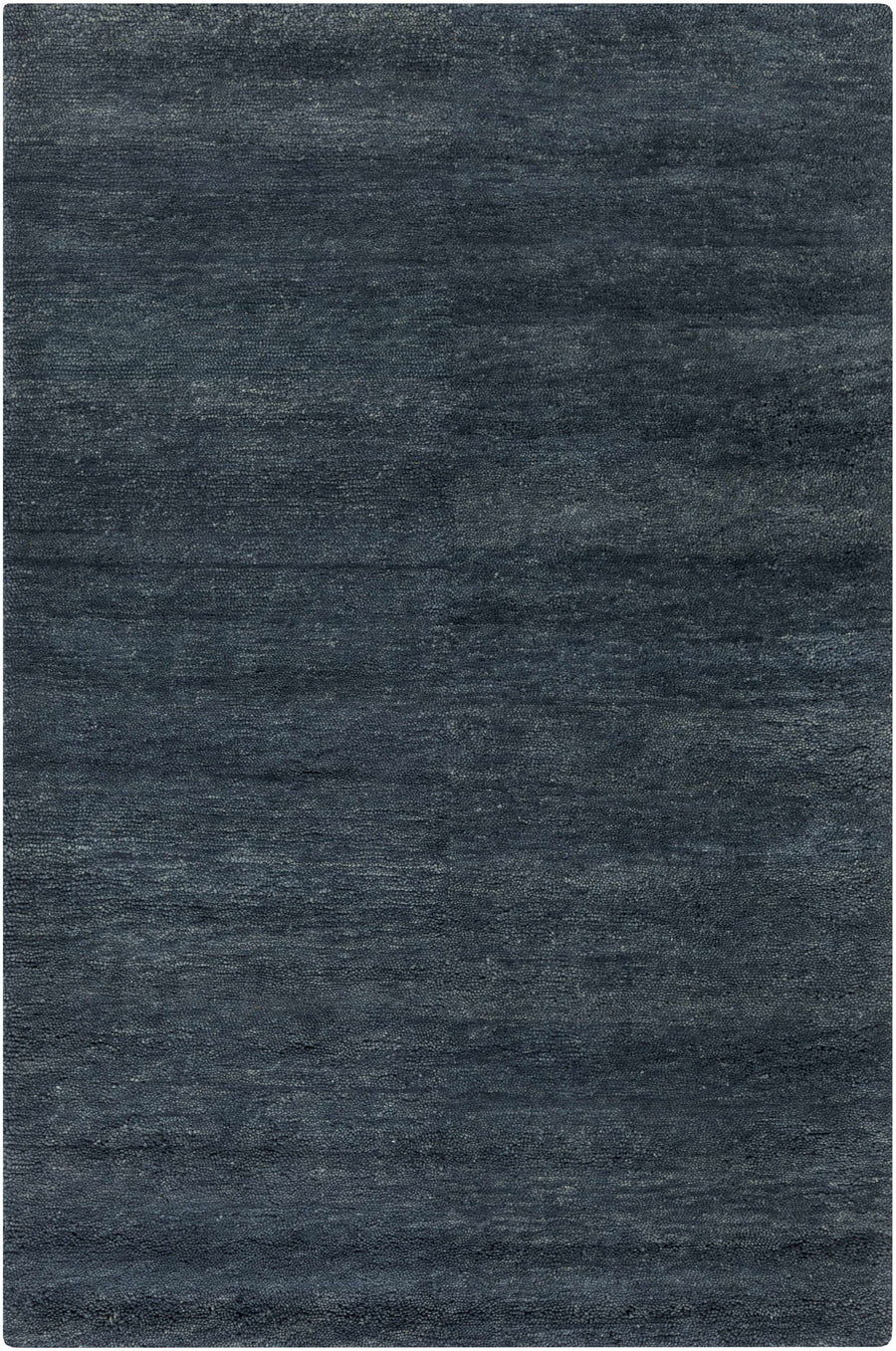 Charcoal solid hand-woven wool area rug with flat woven texture