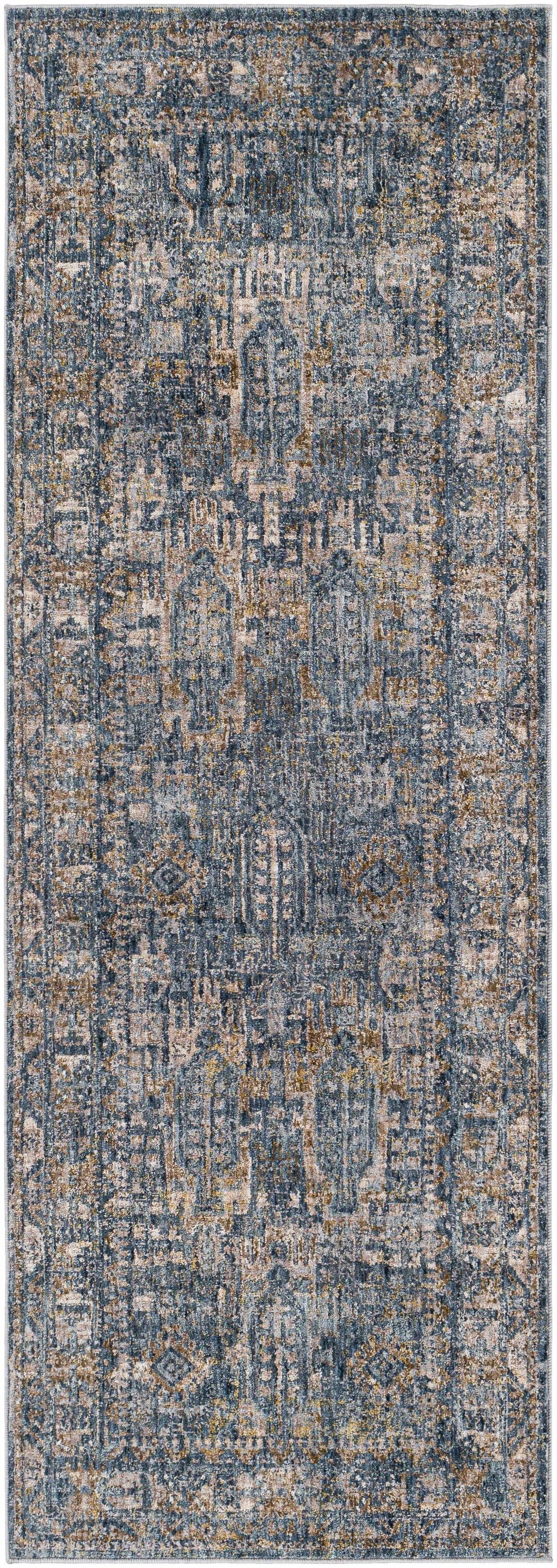 Cooranbong Teal And Brown Traditional Style Area Rug