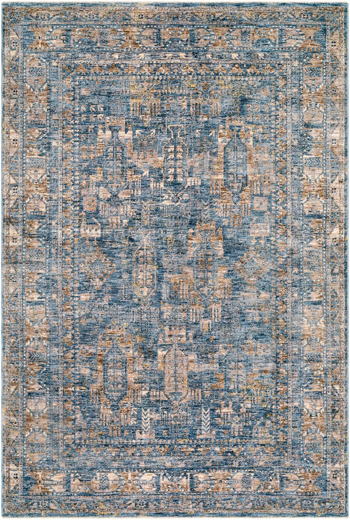 Cooranbong Teal And Brown Traditional Style Area Rug - The Rug Decor