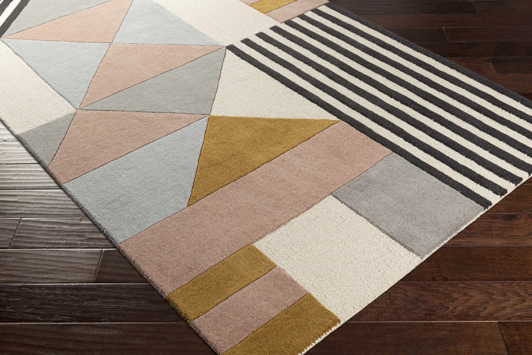 Coorparoo Contemporary Geometrical Multicolor Wool Area Rug - The Rug Decor