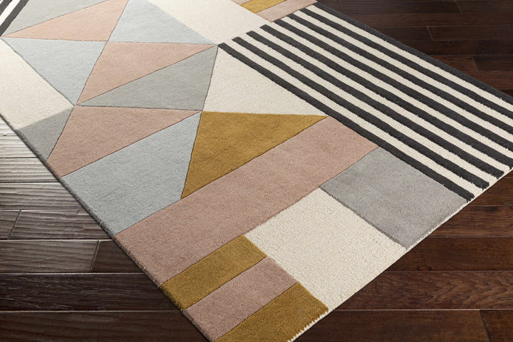 Coorparoo Contemporary Geometrical Multicolor Wool Area Rug - The Rug Decor