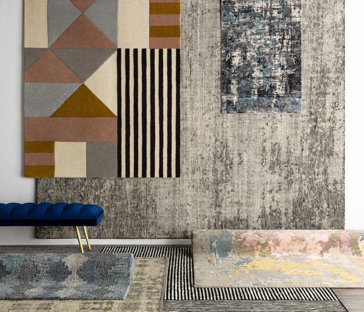 Coorparoo Contemporary Geometrical Multicolor Wool Area Rug - The Rug Decor
