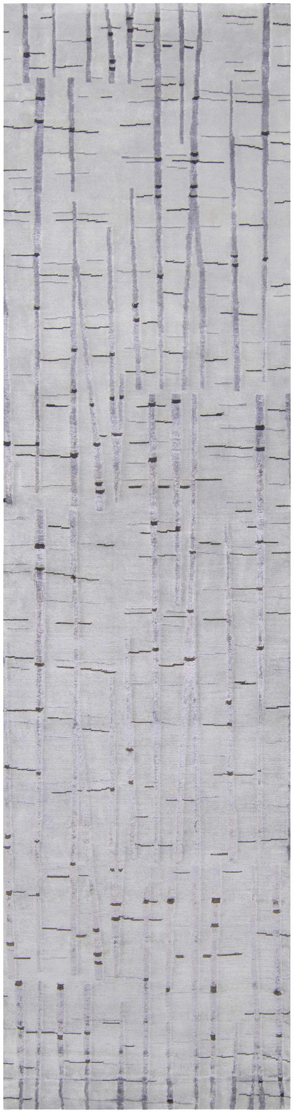 Copake Contemporary Abstract Gray Hand Knotted Wool Rug