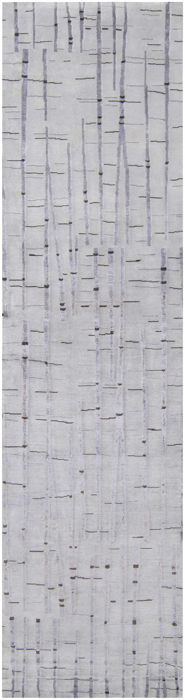 Copake Contemporary Abstract Gray Hand Knotted Wool Rug