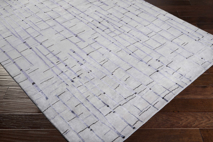 Copake Contemporary Abstract Gray Hand Knotted Wool Rug