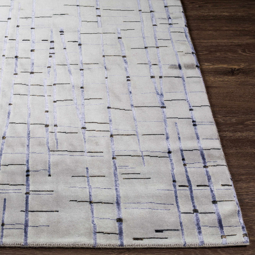 Copake Contemporary Abstract Gray Hand Knotted Wool Rug