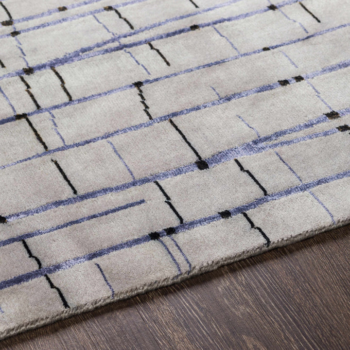 Copake Contemporary Abstract Gray Hand Knotted Wool Rug