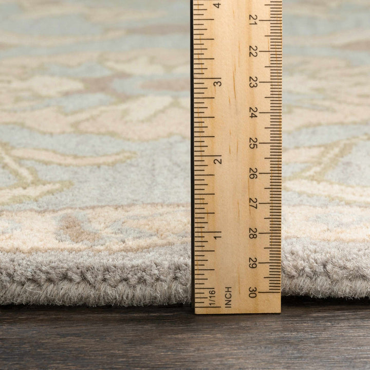 Copen Traditional Beige And Gray Floral Wool Rug - The Rug Decor