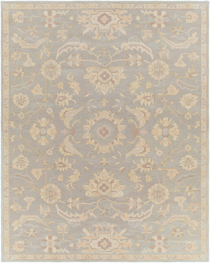 Copen Traditional Beige And Gray Floral Wool Rug - The Rug Decor