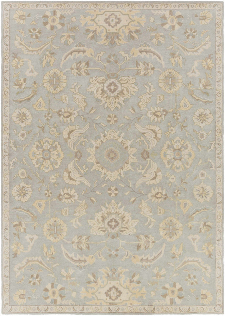 Copen Traditional Beige And Gray Floral Wool Rug - The Rug Decor