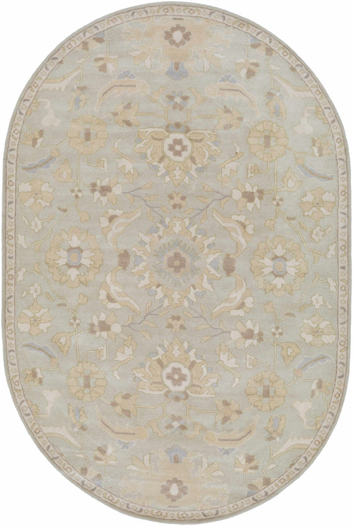 Copen Traditional Beige And Gray Floral Wool Rug - The Rug Decor
