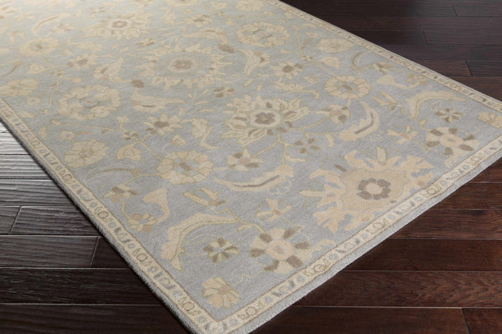 Copen Traditional Beige And Gray Floral Wool Rug - The Rug Decor