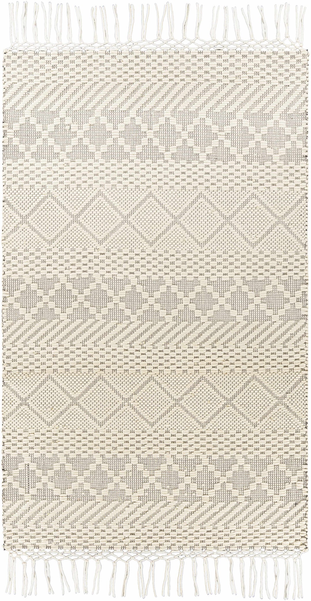 Coquitlam Ivory Modern Geometrical Design Hand Woven Area Rug