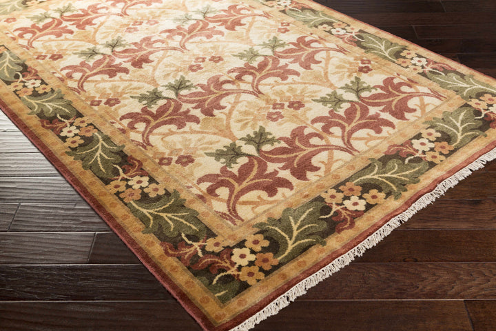 Corbridge Traditional Style Beige And Green Rug