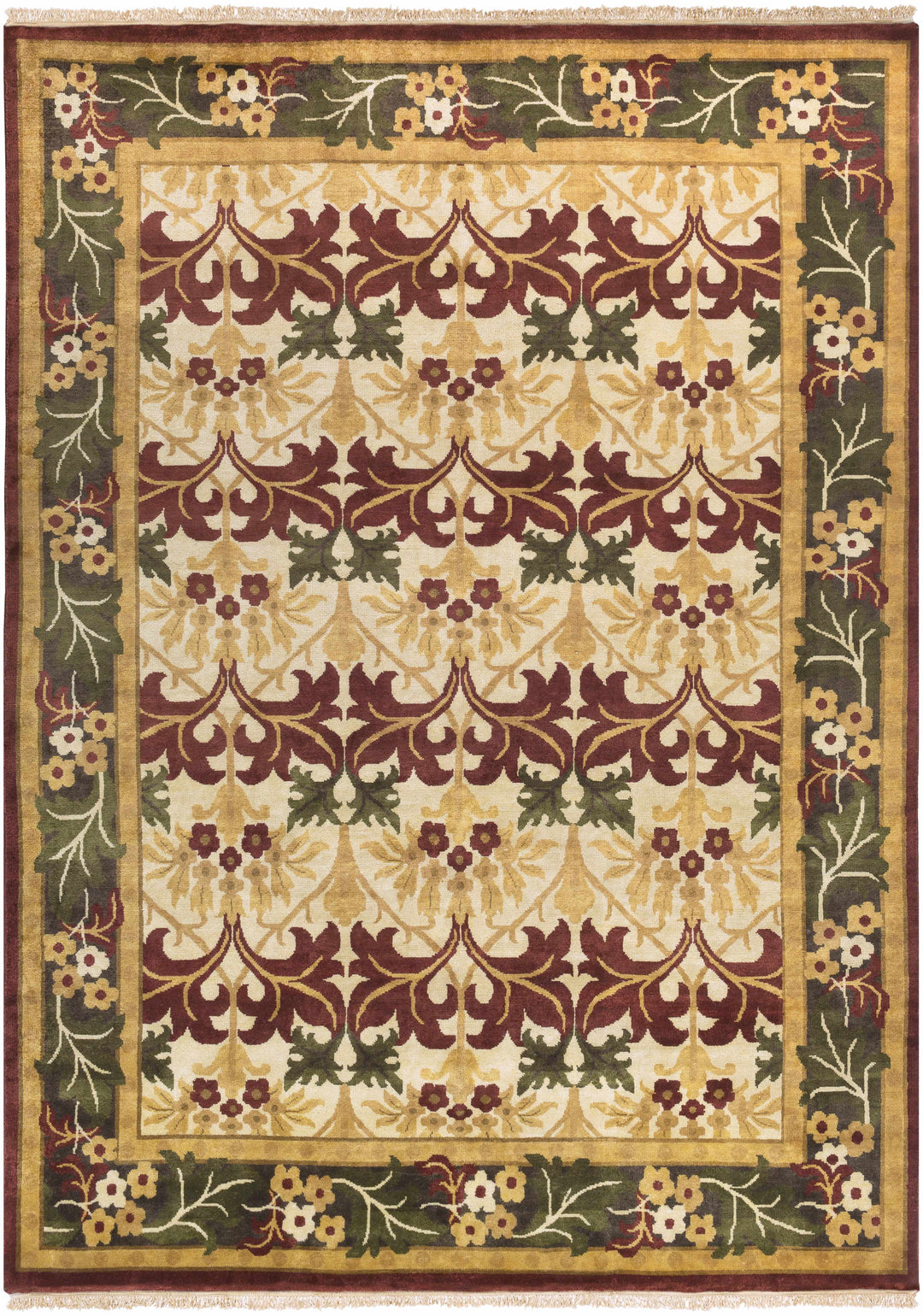 Corbridge Traditional Style Beige And Green Rug