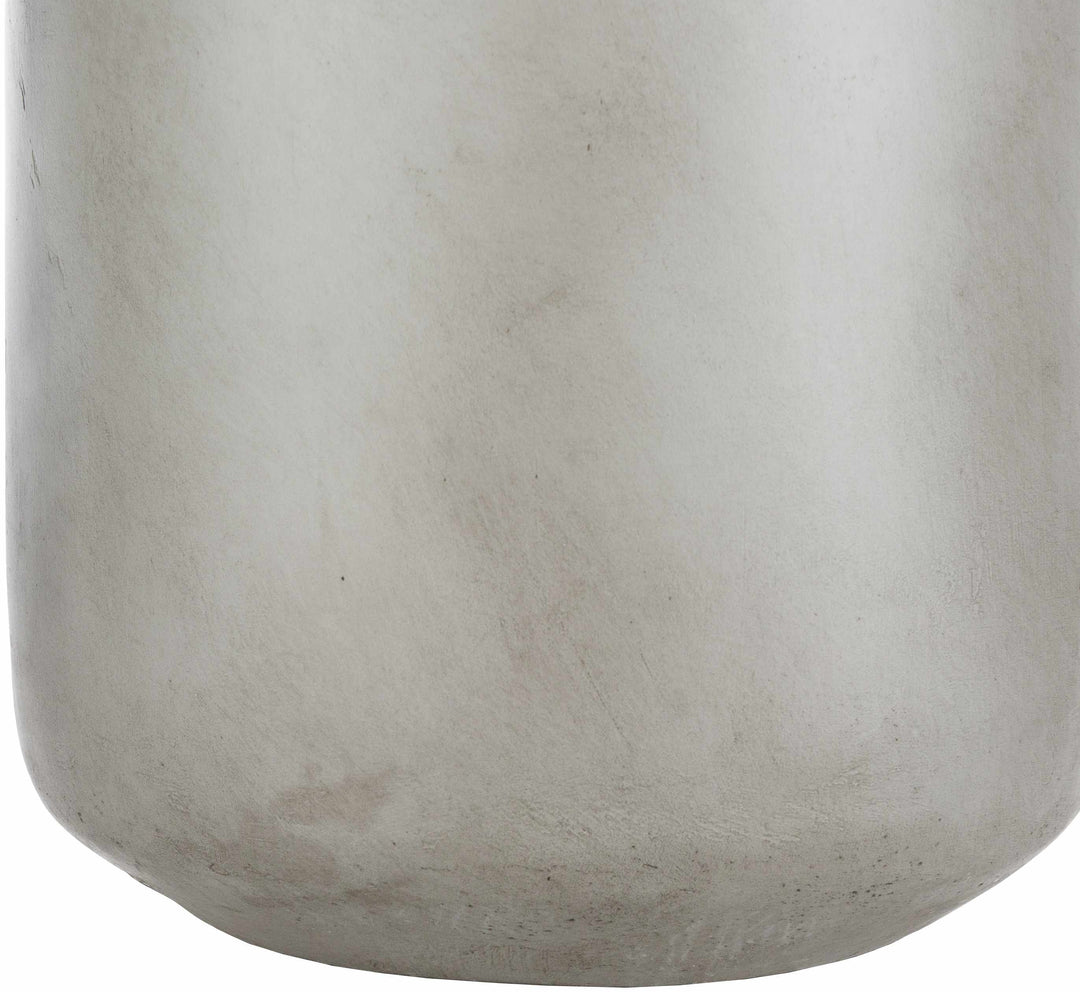 Corella Traditional Gray Concrete Table Lamp – Linen Shade, Resin Base