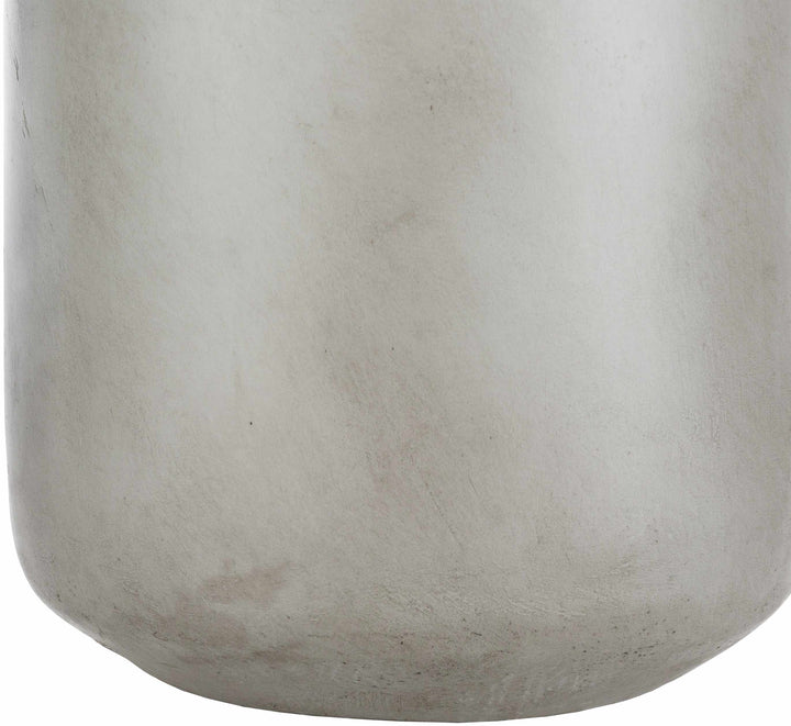 Corella Traditional Gray Concrete Table Lamp – Linen Shade, Resin Base