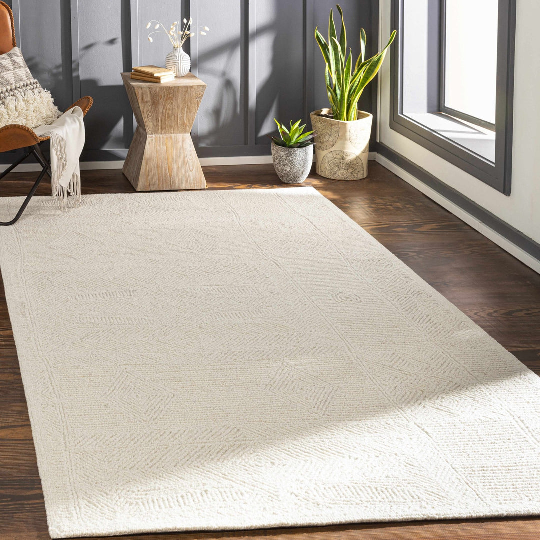 Cork Contemporary Cream Wool Area Rug - The Rug Decor