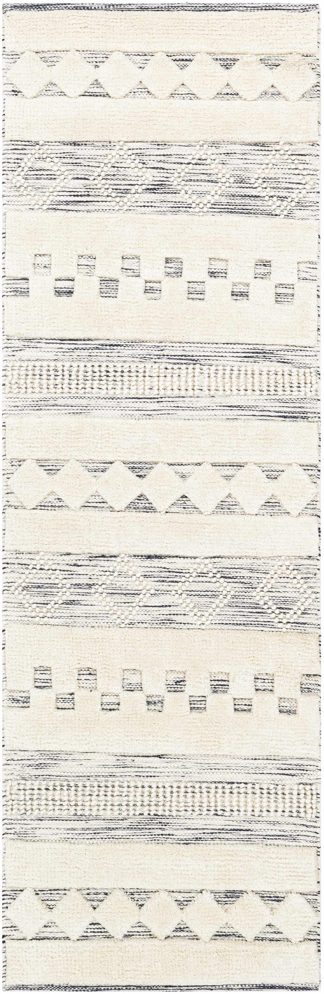 Corry Modern Style Ivory And Black Hand Woven Area Rug