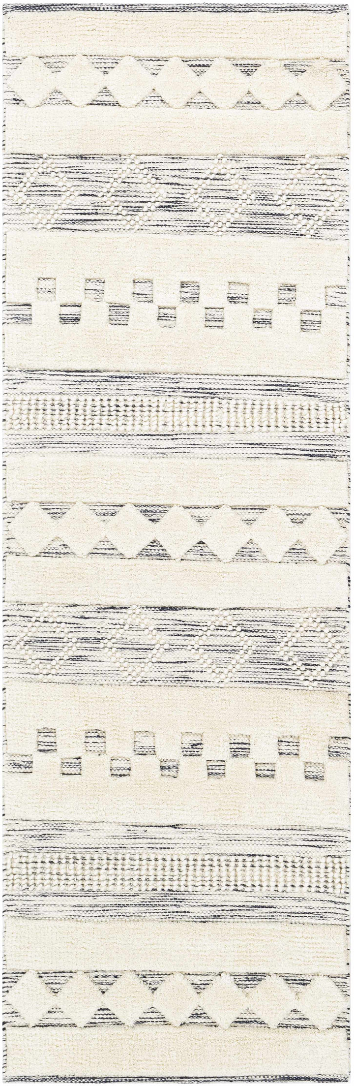 Corry Modern Style Ivory And Black Hand Woven Area Rug