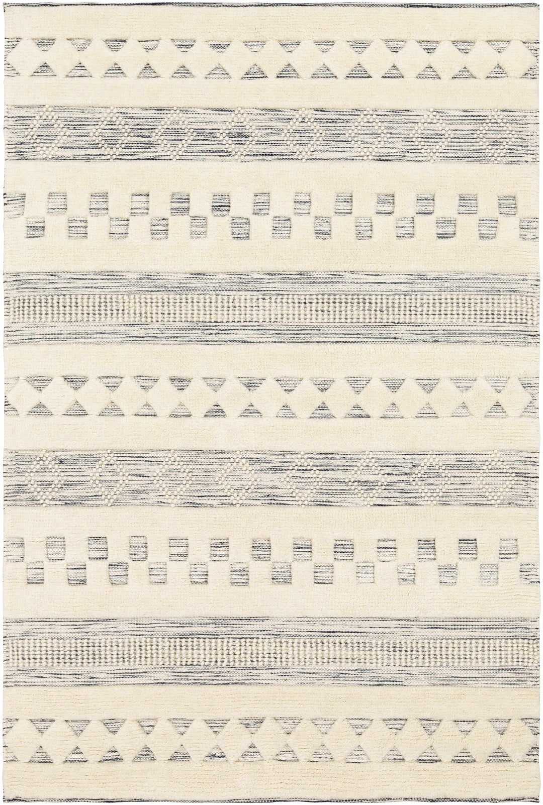 Corry Modern Style Ivory And Black Hand Woven Area Rug