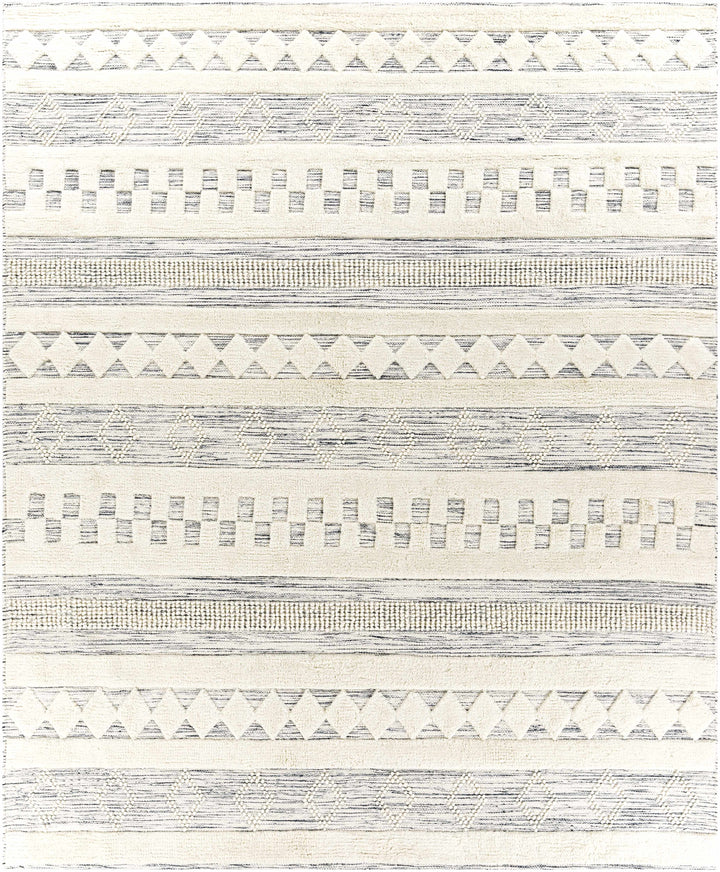 Corry Modern Style Ivory And Black Hand Woven Area Rug